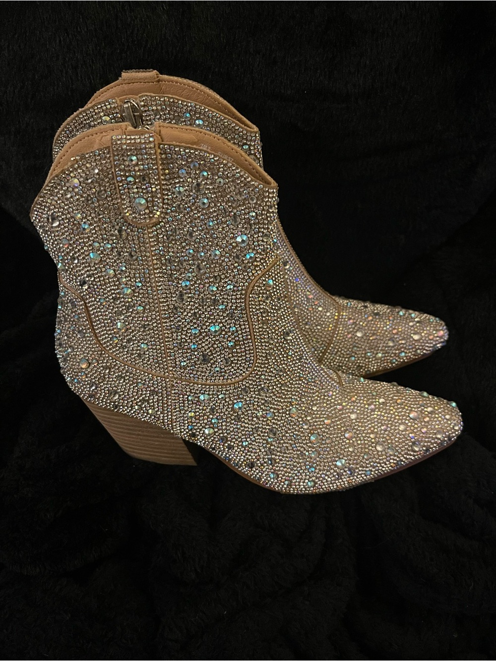 Crystal Rhinestone Ankle Boots - Picture 2 of 4